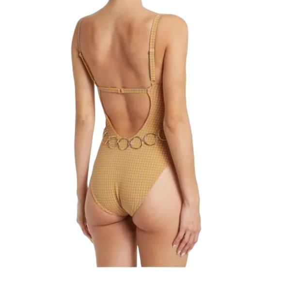 NEW WeWoreWhat Retro Danielle 3.0 One Piece Belted Swimsuit - Picture 5 of 11